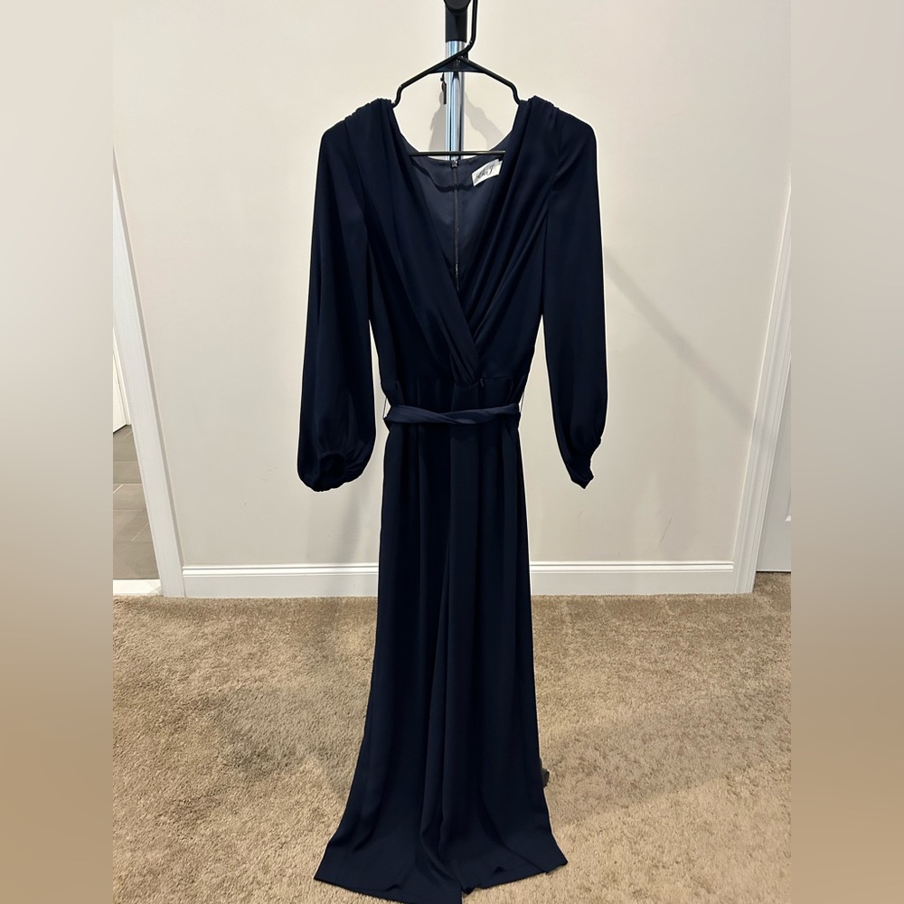 Eliza J Long Sleeve Navy JumpSuit Size 6